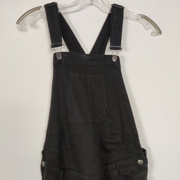 Seraphine Women's Maternity Bib Overall Size 8 Black Denim Cotton Casual Daily - Picture 1 of 15